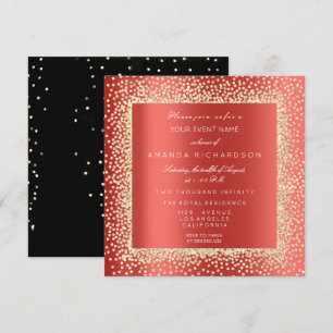 Invitation Champaigne Sepia Gold Parties scintillant Confetti