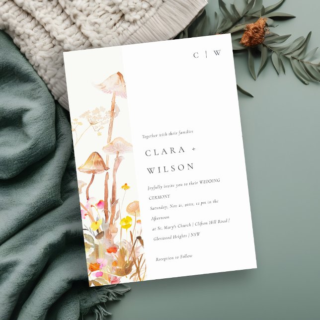 Invitation Champignon chic Wildflower Mariage botanique d'aut (Créateur téléchargé)