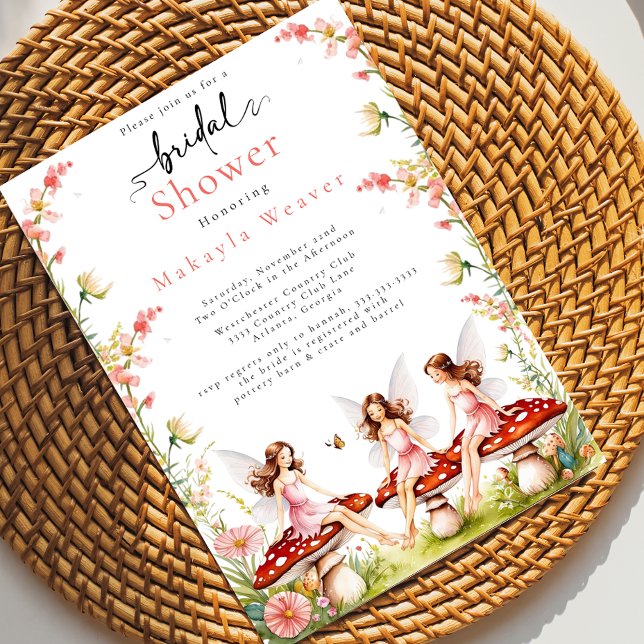 Invitation Champignons de la fée des bois Fête des mariées en (Créateur téléchargé)