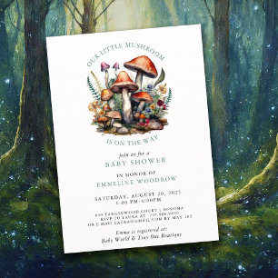 Invitation Champignons de Whimsical Baby shower de bois