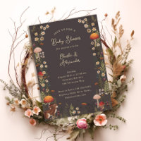 champignons des bois baby shower gris fleur sauvag