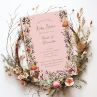 champignons des bois baby shower rose fleur sauvag
