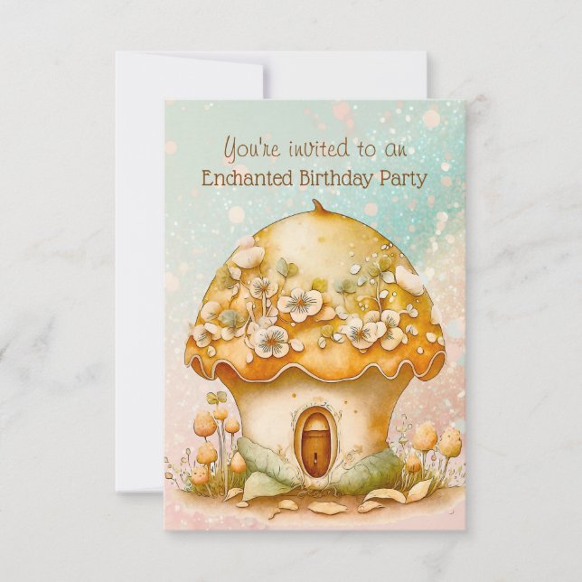 Invitation Champignons enchantés 2 ans Anniversaire (Devant)