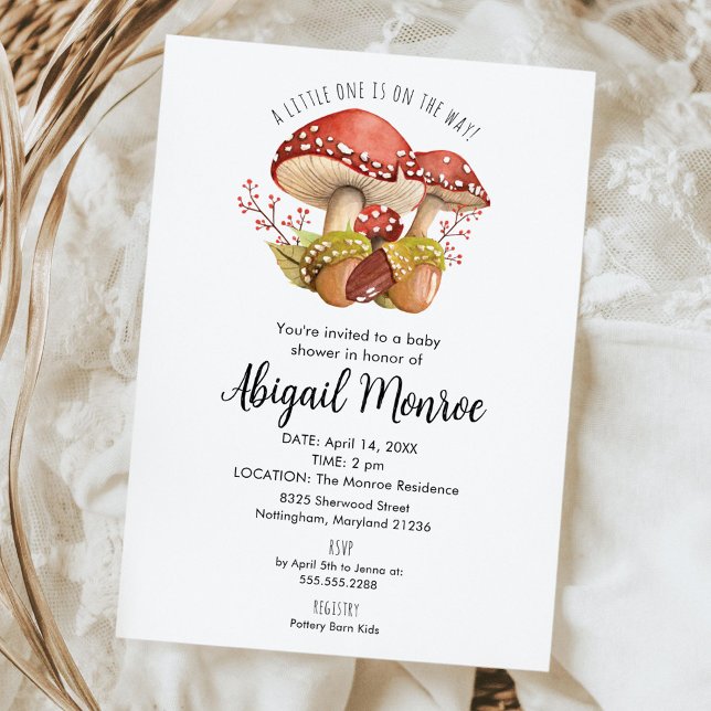 Invitation Champignons et Baby shower d'Acorns (Créateur téléchargé)