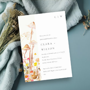 Invitation Champignons fleur sauvage Automne Fiançailles bota