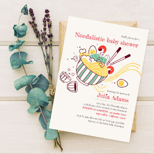Invitation Champignons Italien Nouilles Oeufs Baby shower