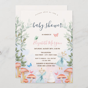 Invitation Champignons Maisons de bébé Baby shower Feuille