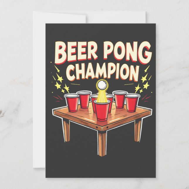 Invitation Champion de Beer Pong Ping Pong Boire (Devant)