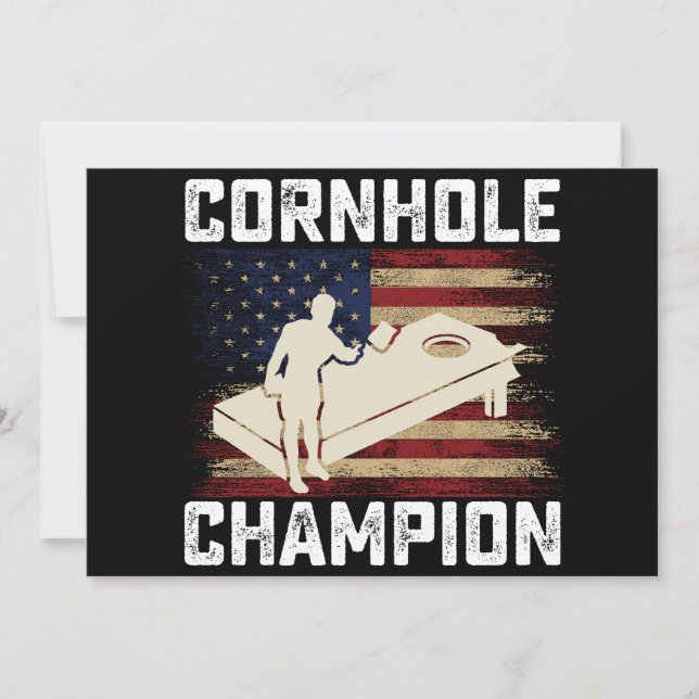 Invitation Champion de Cornhole Drapeau Américain USA 4 Juill (Devant)