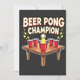 Invitation Champion de la bière Pong Ping Pong Boire