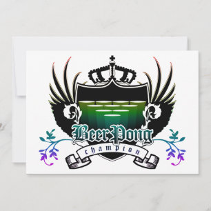 Invitation champion de pong de bière royal crest