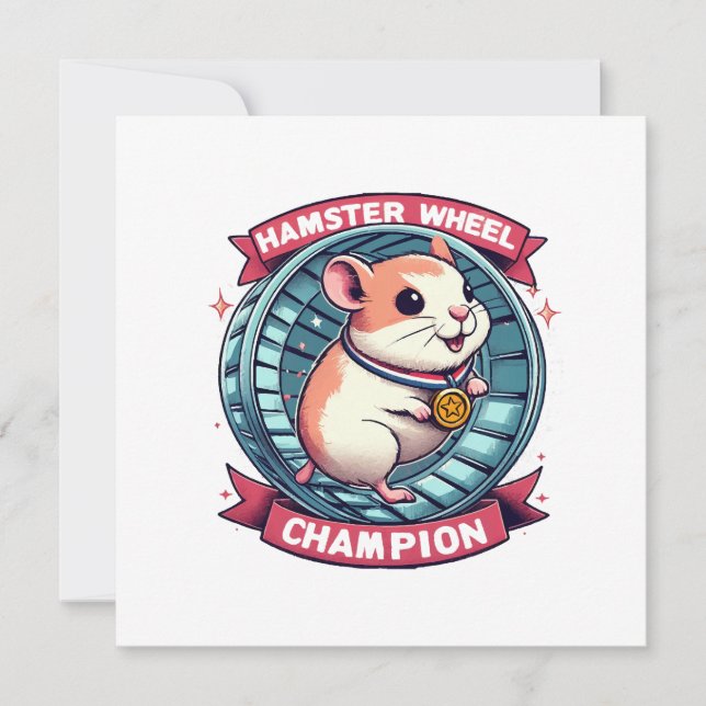 Invitation Champion de roue de hamster (Devant)