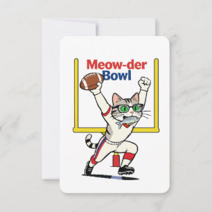 Invitation Champion du Meow-der Bowl Chat de football américa