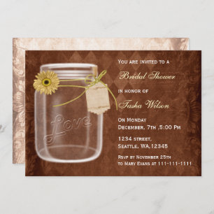Invitation championnat de campagne mason jar Douche nuptiale 