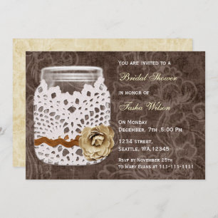 Invitation championnat de campagne mason jar Douche nuptiale