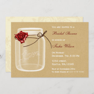 Invitation championnat de campagne mason jar Douche nuptiale