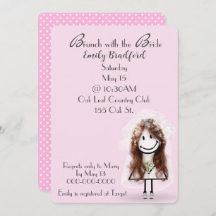 Invitation Championnat de Champagne Bridal Brunch Stick Figur