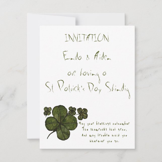 Invitation Champs de shamrock (Devant)