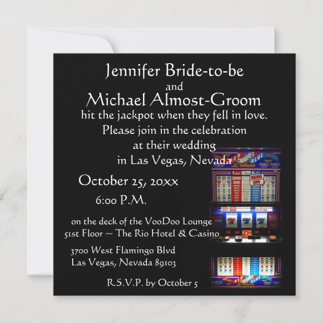 Invitation Chanceux dans le mariage de casino de Las Vegas (Devant)