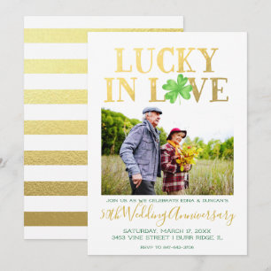 Invitation Chanceux en amour   Anniversaire de mariage
