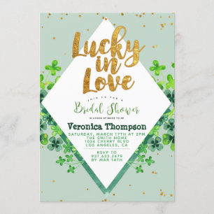 Invitation Chanceux en amour Baby Shower de la Saint-Patrick 