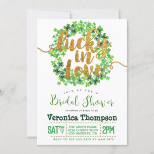 Invitation Chanceux en amour Baby Shower Saint-Patrick