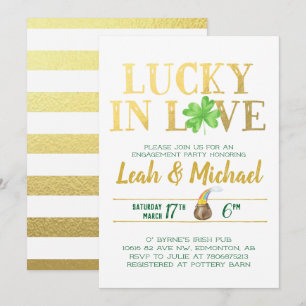 Invitation Chanceux en amour   Fête de fiançailles
