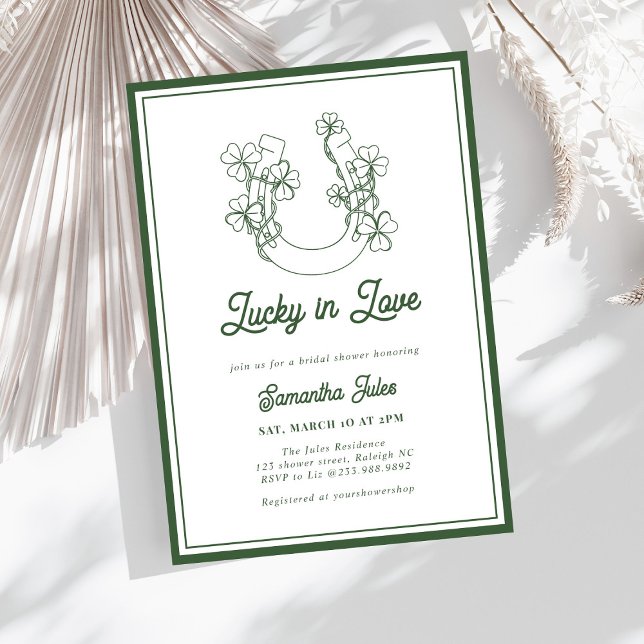 Invitation Chanceux en amour Fête de mariage en forme de fer  (Créateur téléchargé)