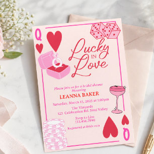 Invitation Chanceux en amour, Shower de mariage, Chanceux,