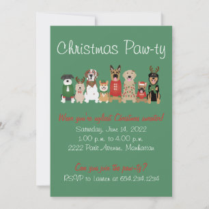 Invitation Chandail de Noël Pawty Chien de vacances moche Rou