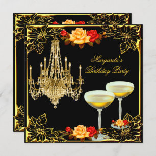 Invitation Chandelier Anniversaire Champagne Vintage