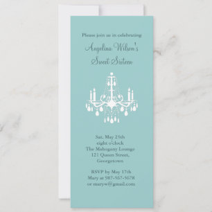 Invitation Chandelier d'anniversaire (turquoise)