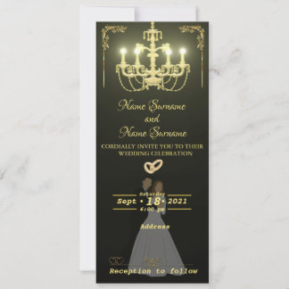 Invitation Chandelier d'or