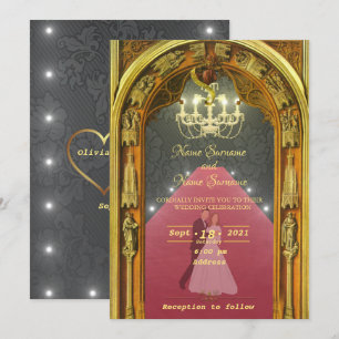 Invitation Chandelier d'or
