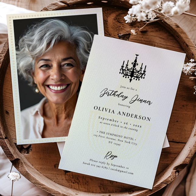 Invitation Chandelier Élégant & Célébration d'anniversaire en (Créateur téléchargé)
