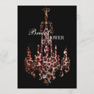 Invitation Chandelier empreinte de léopard chic mignon