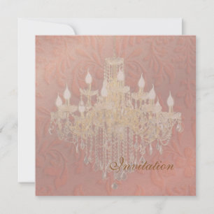 Invitation Chandelier en cristal PixDezines, baroque rose