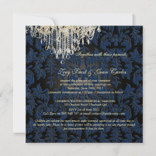 Invitation Chandelier en cristal PixDezines + Damask baroque