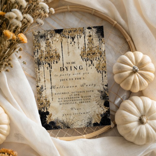 Invitation Chandelier gothique Halloween ensorcelé (Créateur téléchargé)