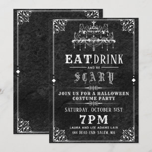 Invitation Chandelier gothique Halloween Party