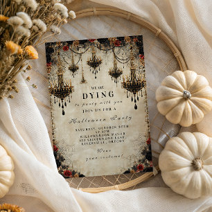 Invitation Chandelier gothique Halloween Party
