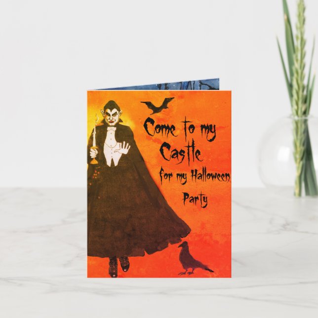 Invitation Chandelier Halloween Dracula's Castle Cloak Candle (Devant)