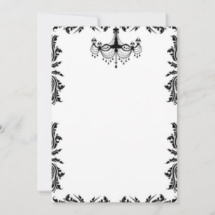 Invitation chandelier noir et blanc