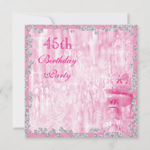 Invitation Chandelier Rose & Diamants 45e Anniversaire