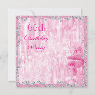 Invitation Chandelier Rose & Diamants 65e Anniversaire