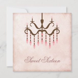 Invitation Chandelier rose Doux 16