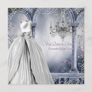 Invitation Chandelier Rose Lavande Violette Quinceanera
