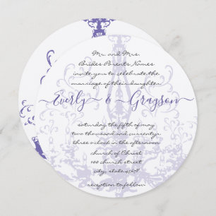 Invitation Chandelier Vintage  Lilac Mariage