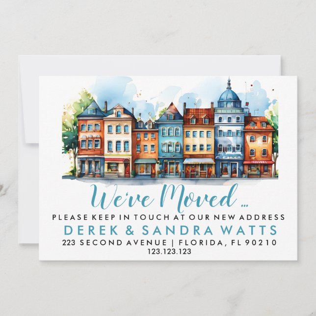 Invitation Changement d'adresse que nous avons déplacé rue (Devant)