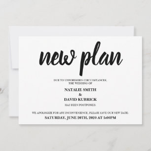 Invitation Changement de date Annonce de mariage reporté